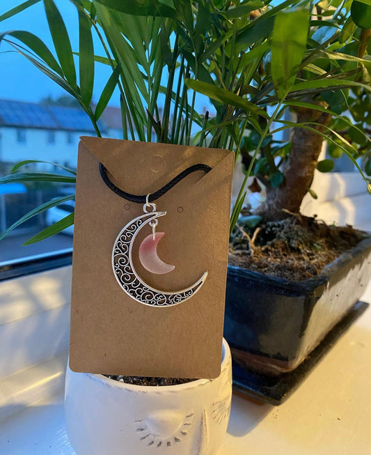Silver moon necklace