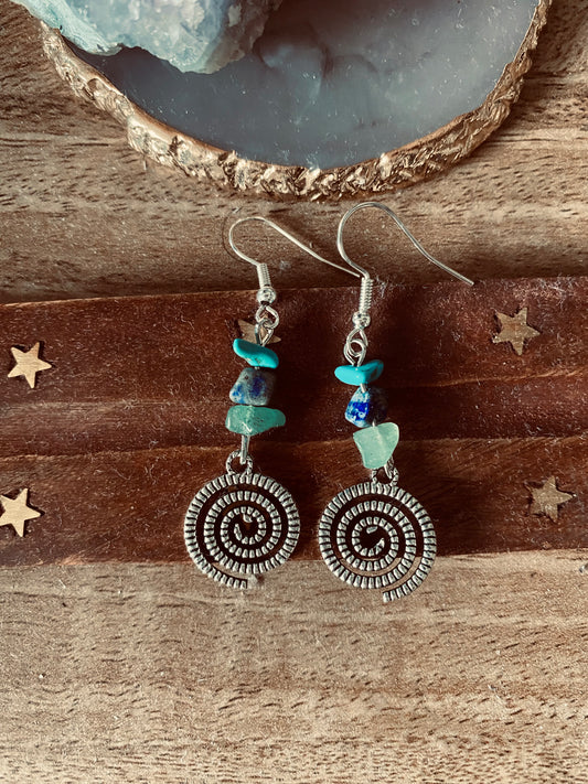 Crystal Spiral Earrings