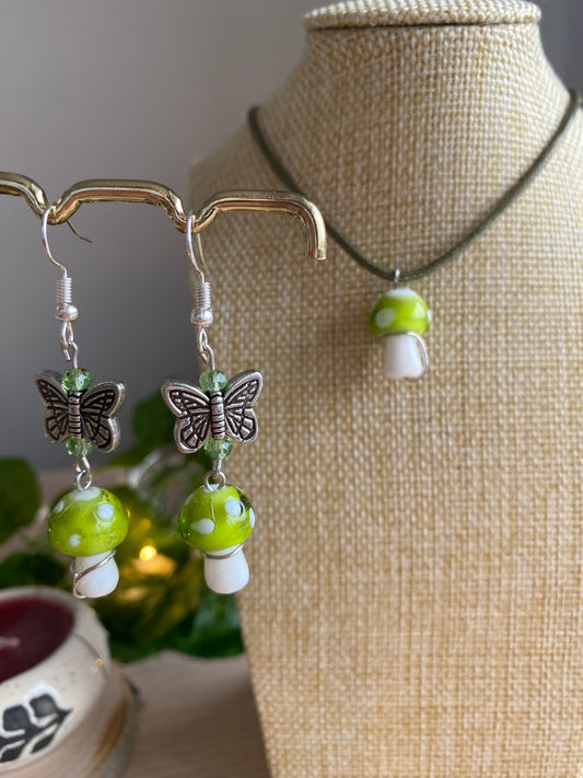 Green Mushroom Butterfly